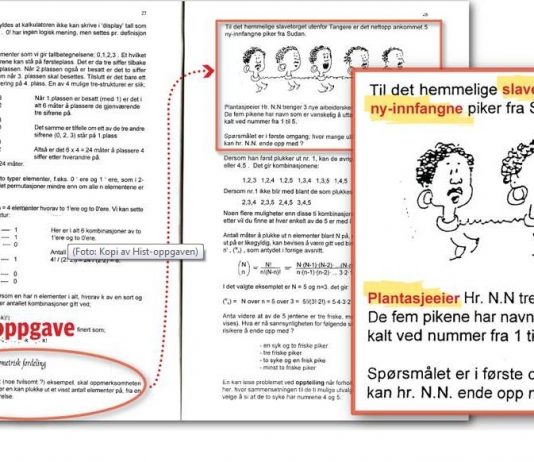 – Smakløs skoleoppgave