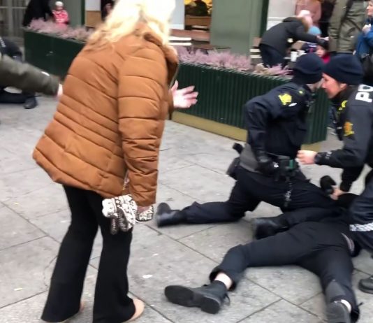 Slåssing etter innvandring-demonstrasjonen