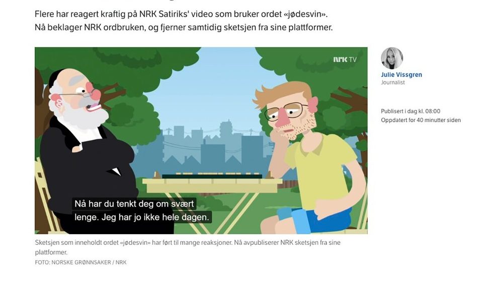 NRK beklager ordbruk og trekker Satiriks-sketsj