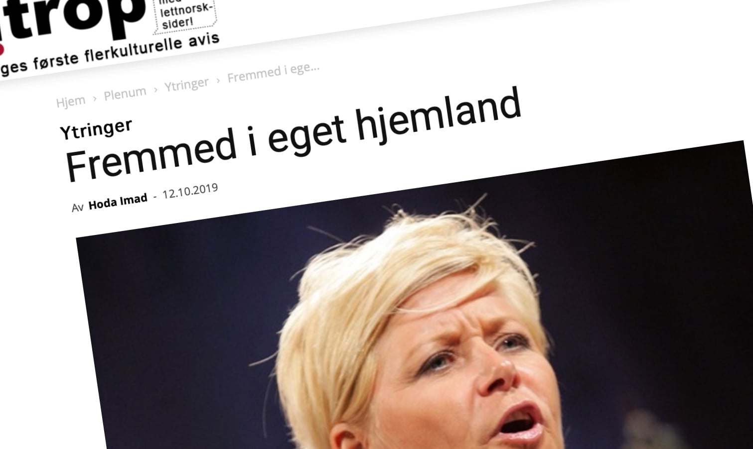 Ordet «hat» passar ikkje for Siv Jensens utsegner