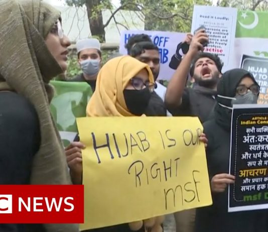 Protester i India etter hijabforbud