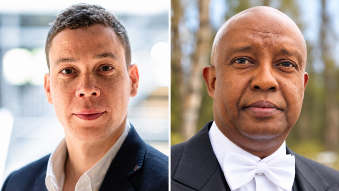 Side-by-side editorial portraits