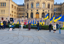 Ukrainere samlet seg foran Stortinget